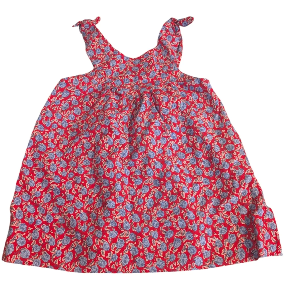 80s Vintage‎ Girls Homespun Floral Print Tie Summer Dress